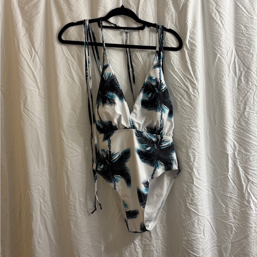 Open Back One Piece Swimming Suit. Size L.